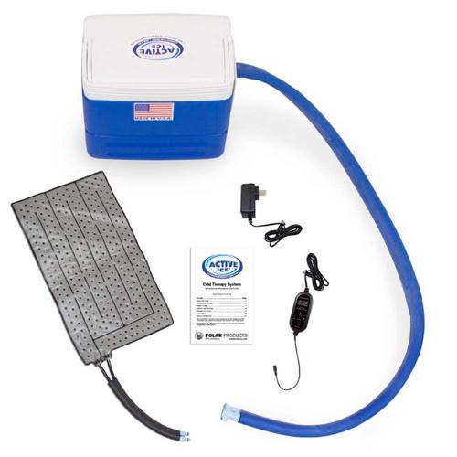 Polar Products Active Ice 3.0 Universal Back and Hip Rectangular Pad Cold Therapy System with Programmable Digital Timer, 9 Quart Cooling Reservoir