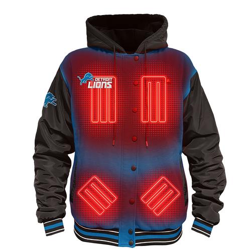 ActionHeat Detroit Lions 5V Battery Heated Varsity Jacket