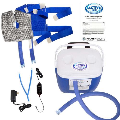 Polar Products Active Ice 3.0 Double Knee and Joint Pad Cold Therapy System with Programmable Digital Timer, 16 Quart Cooling Reservoir