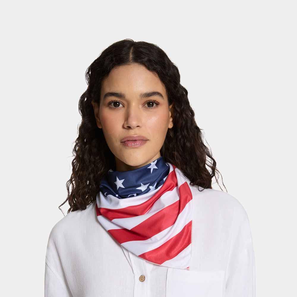 Bandana Drapeau Américain - Taille 6x105 Cm (2.36x41.34 Pouces) - Tissu Polyester Absorbant, élastique Anti-glisse - Pour Sport, Costume, événement Patriotique