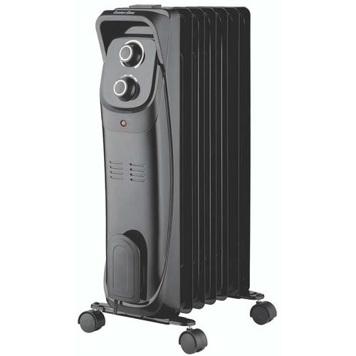 World Marketing Comfort Glow 1500W 7 Fins Oil-Filled Radiator Heater for Indoor Use - Black