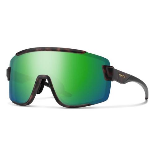 Smith Optics Wildcat Sunglasses ChromaPop Polarized Green Mirror - Matte Tortoise Frame