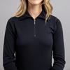 Merino Skins Unisex Long Sleeve Half Zip Front - Black view 5