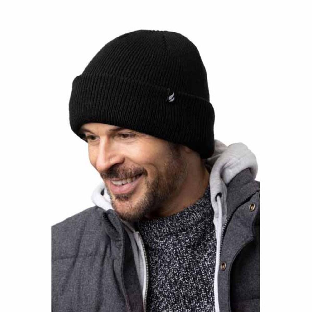 Heat Holders Men's Warm Lined Beanie – Stretch Fit, Knitted Winter Hat (One Size)