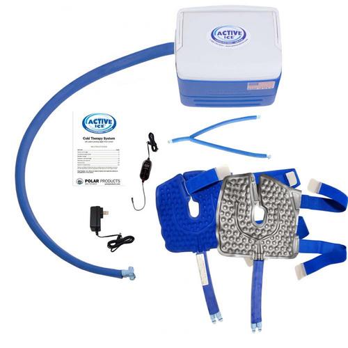 Polar Products Active Ice 3.0 Double Knee and Joint Pad Cold Therapy System with Programmable Digital Timer, 9 Quart Cooling Reservoir