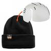 Ergodyne N-Ferno 6811ZI Zippered Rib Knit Beanie Hat (Bump Cap Included) - Black view 3