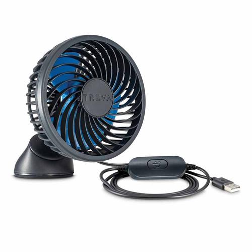 O2 Cool Treva 3.5 Inch USB Powered Fan with Suction Cup - Black