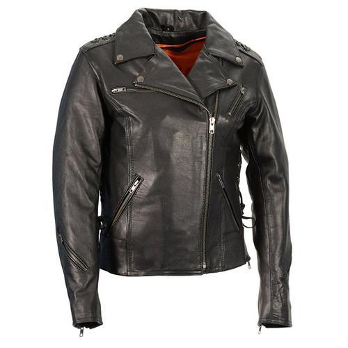 Milwaukee Leather Women's Lightweight Lace to Lace Motorcycle Jacket
