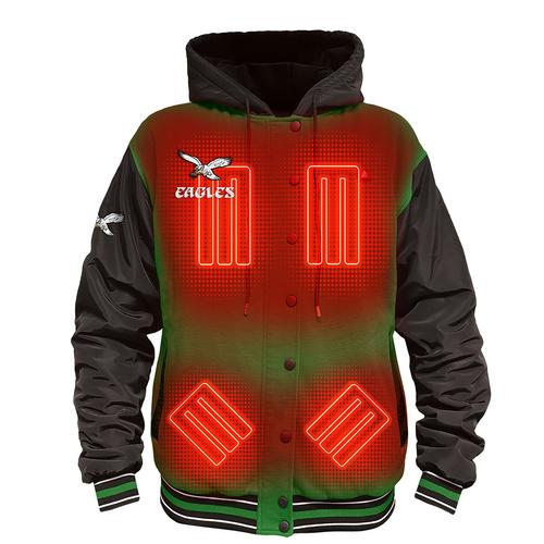 ActionHeat Philadelphia Eagles 5V Battery Heated Varsity Jacket