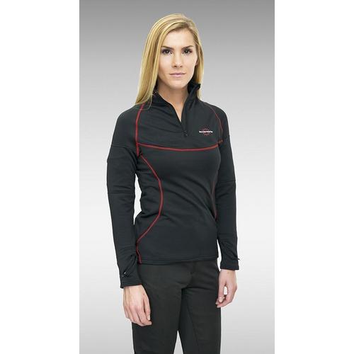 Warm & Safe Women's Black Heated Layer Long Sleeve Shirt - 7.4V Kit with Battery