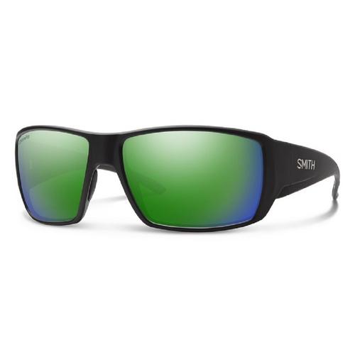 Smith Optics Guide's Choice Sunglasses ChromaPop Glass Polarized Green Mirror - Matte Black Frame