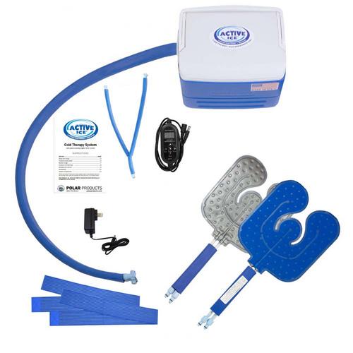 Polar Products Active Ice 3.0 Double Universal Pad Cold Therapy System with Programmable Digital Timer, 9 Quart Cooling Reservoir