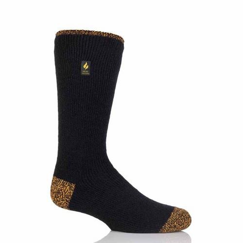 Heat Holders Men's Hank Contrast Worxx Lite Crew Socks - Black/Yellow