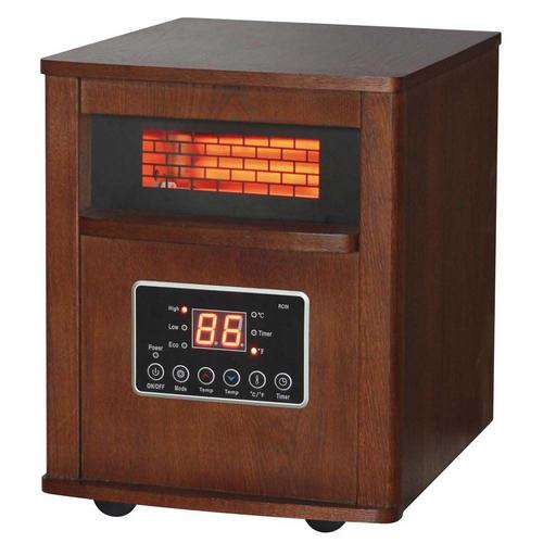 World Marketing Comfort Glow Infrared Electric Space Heater and Over Heat Protection - Chestnut