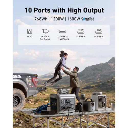 Anker Solix C800 Plus Portable Power Station 768Wh/1200W - The 