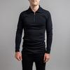 Merino Skins Unisex Long Sleeve Half Zip Front - Black view 1