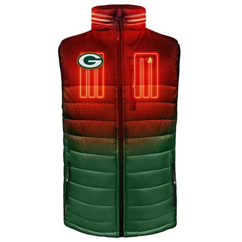 ActionHeat Green Bay Packers 5V Men's Colorblock Puffer Battery Heated Vest