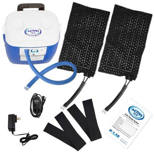 Polar Products Active Ice 3.0 Double Full Circumference Knee Compression Cold Therapy System, 16-Quart Cooling Reservoir
