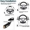 Zone Tech 12V Car Steering Wheel Plush Heated Cover - Classic Black view 4