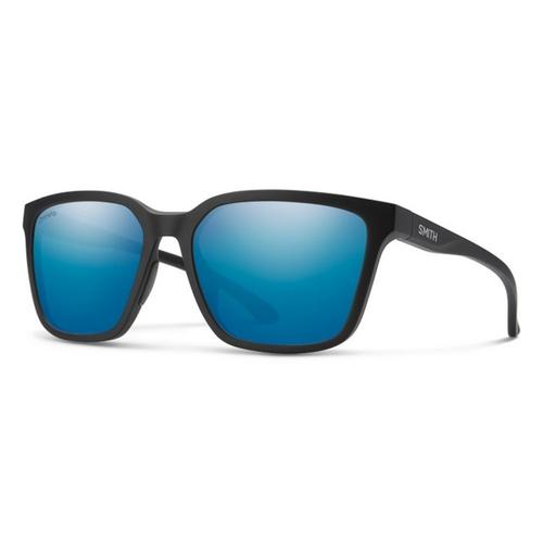 Smith Optics Shoutout Sunglasses ChromaPop Polarized Blue Mirror - Matte Black Frame