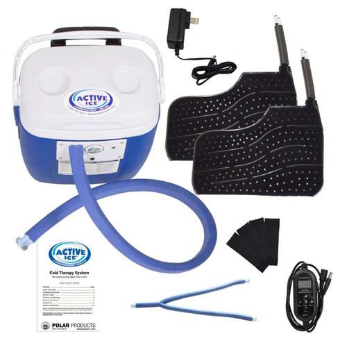 Polar Products Active Ice 3.0 Double Foot Pad Cold Therapy System with Programmable Digital Timer, 16 Quart Cooling Reservoir
