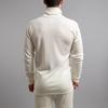 Merino Skins Unisex Long Sleeve Half Zip Front - White view 2