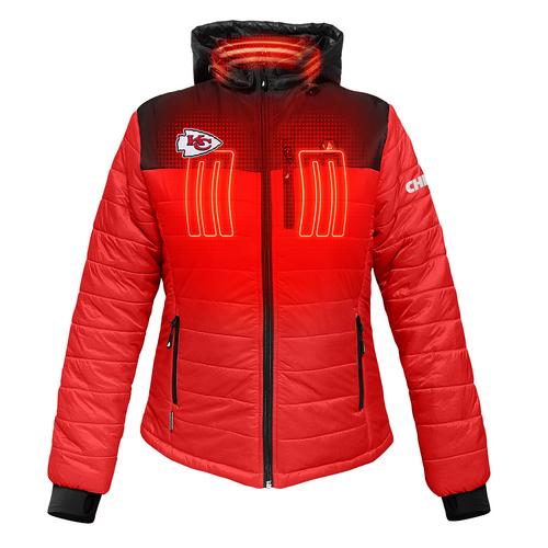 ActionHeat Kansas City Chiefs 5V Women's Colorblock Puffer Battery Heated Jacket