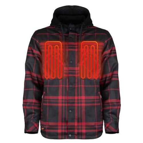 Mobile Warming Men's Flannel Hoodie Heated Jacket