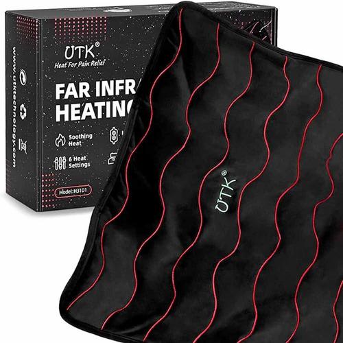 UTK Far Infrared Heating Pad for Back Pain Relief - Black/20''x24''