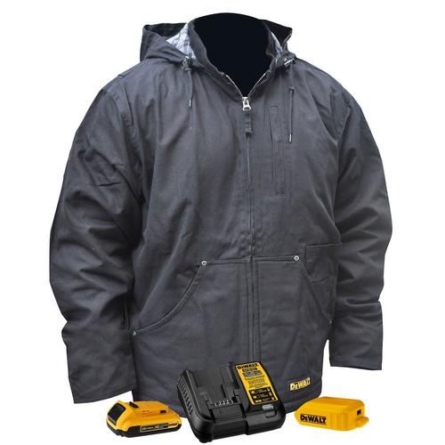 DeWalt 20V MAX XR Lithium Ion Heavy Duty Heated Work Jacket with Battery Kit