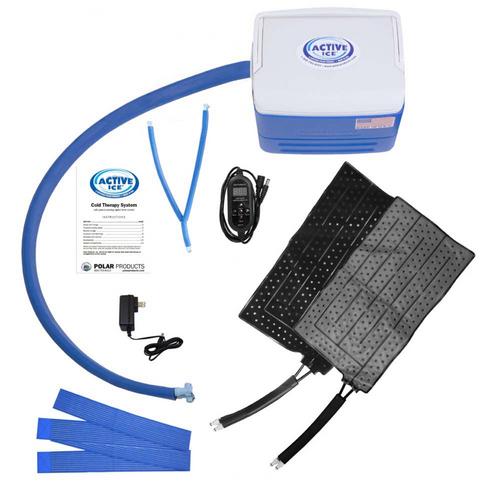 Polar Products Active Ice 3.0 Double Universal Rectangular Pad Cold Therapy System with Programmable Digital Timer, 9 Quart Cooling Reservoir