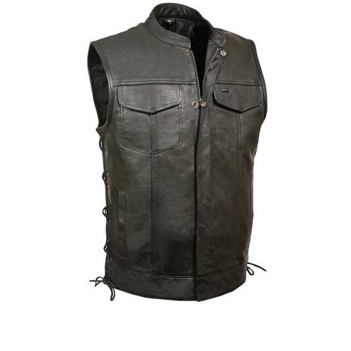 Milwaukee Leather Men's Side Lace Snap/Zip Front Club Vest