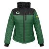 ActionHeat Green Bay Packers 5V Women's Colorblock Puffer Battery Heated Jacket view 1