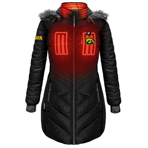 ActionHeat Iowa Hawkeyes 5V Women's Long Puffer Battery Heated Jacket