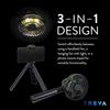 O2 Cool Treva 5 Inch Tripod Fan with Built-In Light and Attachable Phone Mount - Black view 1