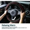 Zone Tech 12V Car Steering Wheel Plush Heated Cover - Classic Black view 2