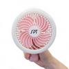 Sunpentown Rechargeable Personal Hand-Held Fan with LED Light - Pink view 1