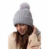 Heat Holders Women's Arden Ribbed Knit Roll Up Hat with Pom Pom view 3