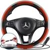 Zone Tech 12V Car Heated Steering Wheel Cover with Bling - Black and White Diamond Rhinestone view 2