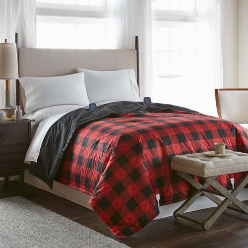 Shavel Micro Flannel The Original 7 Layers of Warmth Electric Blanket - Queen/Buffalo Check Red