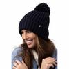 Heat Holders Women's Arden Ribbed Knit Roll Up Hat with Pom Pom view 2