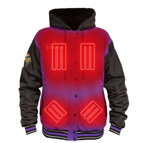 ActionHeat Minnesota Vikings 5V Battery Heated Varsity Jacket