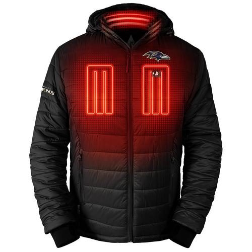ActionHeat Baltimore Ravens 5V Men's Puffer Battery Heated Jacket