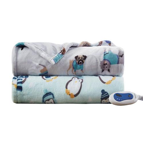 Beautyrest Oversized Plush Printed Heated Throw - 60