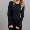 Merino Skins Unisex Long Sleeve Crew Neck - Black view 3