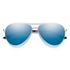 Smith Optics Langley 2 Sunglasses ChromaPop Polarized Blue Mirror - Silver Frame view 1