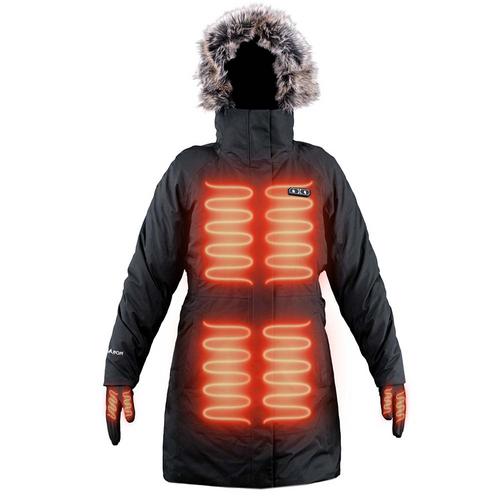 FNDN Women's Heated Parka with Built-in Heated Gloves