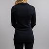 Merino Skins Unisex Long Sleeve Half Zip Front - Black view 4