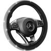 Zone Tech 12V Car Heated Steering Wheel Cover with Bling - Black and White Diamond Rhinestone view 1
