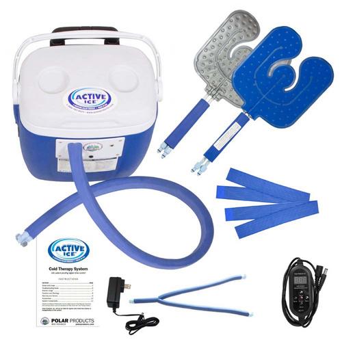 Polar Products Active Ice 3.0 Double Universal Pad Cold Therapy System with Programmable Digital Timer, 16 Quart Cooling Reservoir